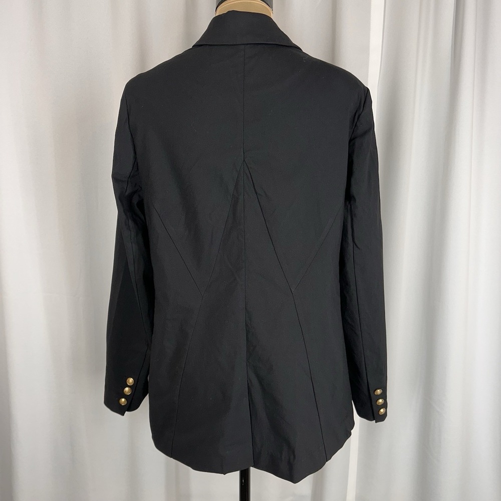 Lane Bryant The Bryant Blazer Sz 18 Hook Closure STRETCHY Gold Button Dbl Breast - Picture 4 of 16